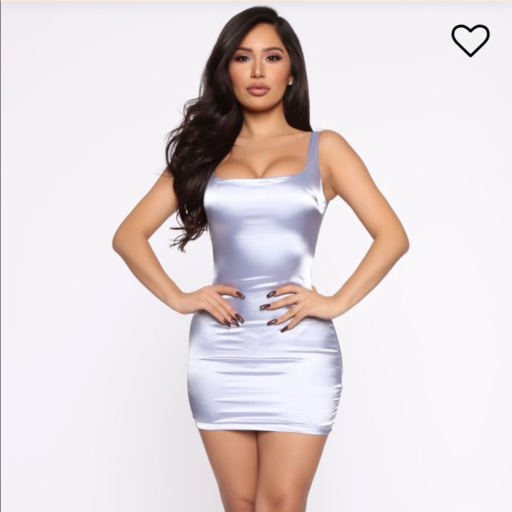Light blue sexy women satin mini dress xs size 2